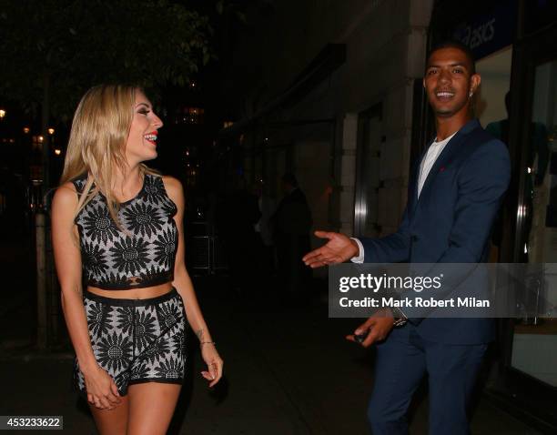 Fazer and Ashley-Emma Havelin attending the Inbetweeners 2 aftershow party at Aqua on August 5, 2014 in London, England.