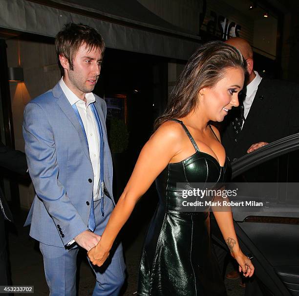 James Buckley and Clair Meek attending the Inbetweeners 2 aftershow party at Aqua on August 5, 2014 in London, England.