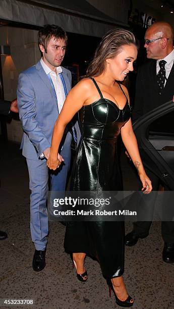 James Buckley and Clair Meek attending the Inbetweeners 2 aftershow party at Aqua on August 5, 2014 in London, England.