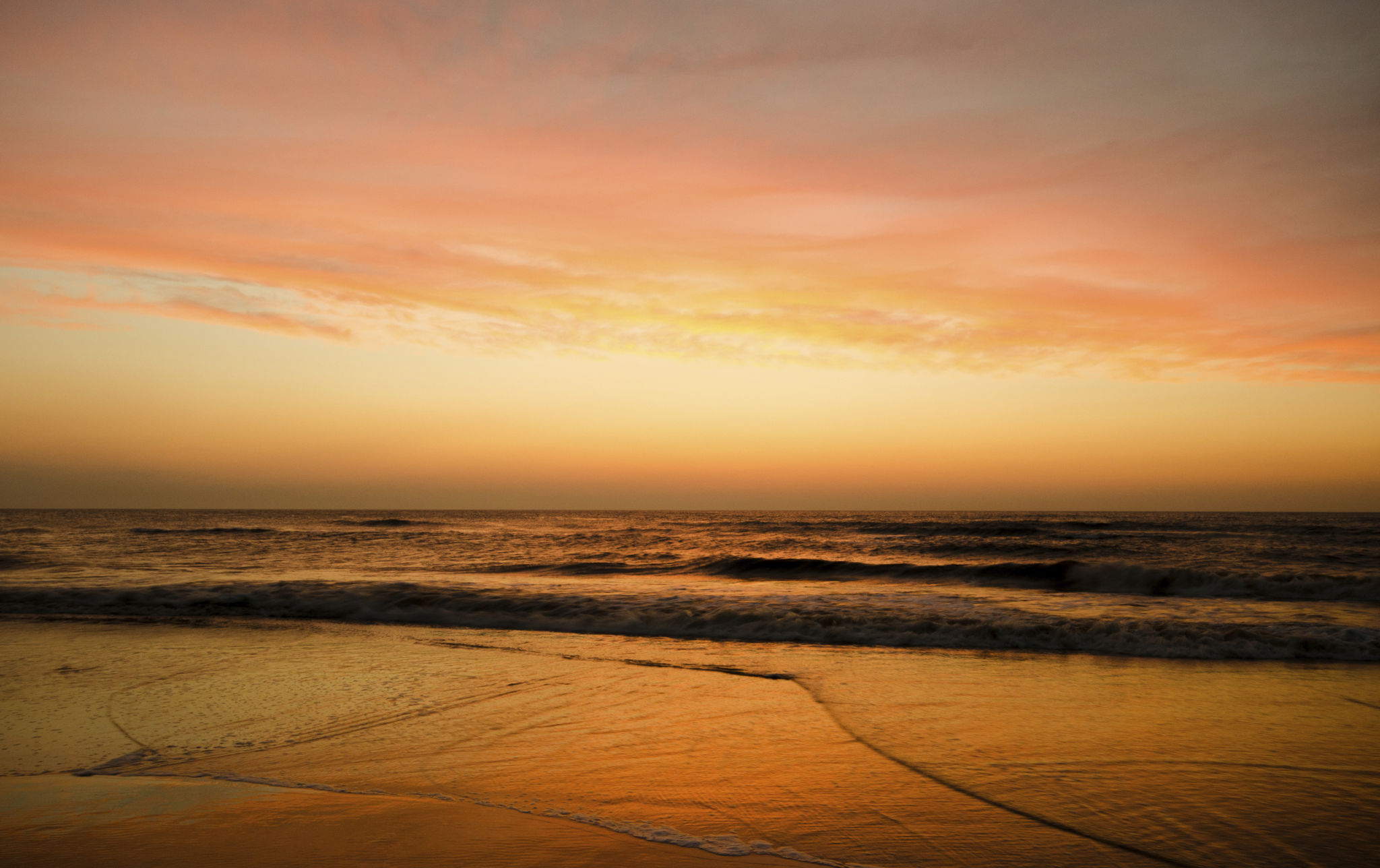 Beach and sea - sunset Beach and sea - sunset