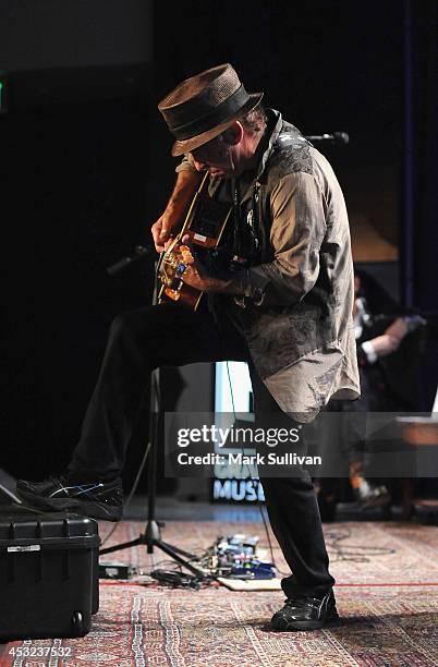 Musician Nils Lofgren performs during An Evening With Nils Lofgren at The GRAMMY Museum on August 5, 2014 in Los Angeles, California.