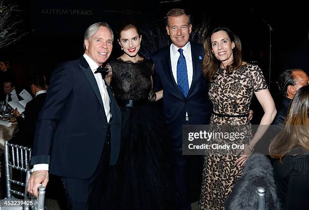 Tommy Hilfiger, Allison Williams, Brian Williams and Jane Stoddard Williams attend the Winter Ball for Autism at Metropolitan Museum of Art on...