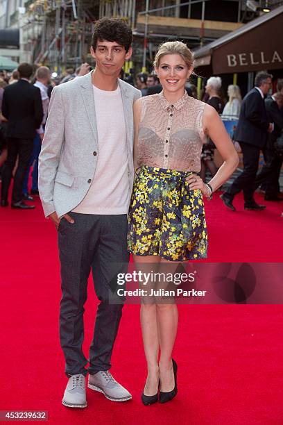 Matt Richardson and Ashley James attends the World Premiere of "The Inbetweeners 2" at Vue West End on August 5, 2014 in London, England.