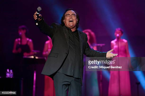 Al Bano Carrisi performs on stage his last show 'AL BANO in concert- special guest ROMINA POWER' during the Festival Castell Peralada on August 5,...