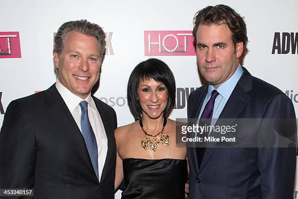 Ross Levinsohn, Suzan Gursoy and James Cooper attend the 2013 Adweek Hot List gala at Capitale on December 2, 2013 in New York City.