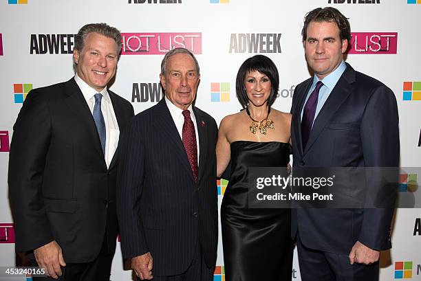 Ross Levinsohn, Mayor Michael Bloomberg, Suzan Gursoy and James Cooper attend the 2013 Adweek Hot List Gala at Capitale on December 2, 2013 in New...