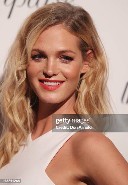 Erin Heatherton poses for a luxury fragrance launch at Angel & Ash on August 6, 2014 in Sydney, Australia.