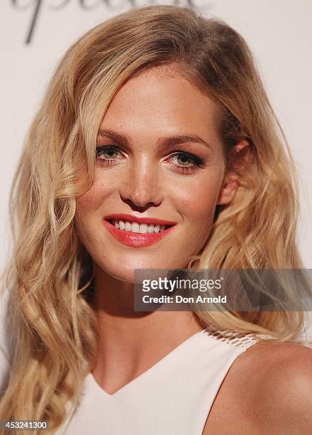 Erin Heatherton poses for a luxury fragrance launch at Angel & Ash on August 6, 2014 in Sydney, Australia.