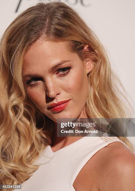 Erin Heatherton poses for a luxury fragrance launch at Angel & Ash on August 6, 2014 in Sydney, Australia.