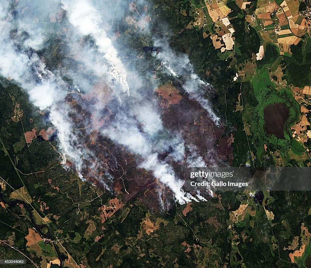 Satellite Views of the Forest Fire in Sweden