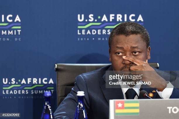 President Faure Essozimna Gnassingbe of Togo attends the "Session 1- Investing in Africas Future" of the US-Africa Leaders Summit in Washington, DC,...