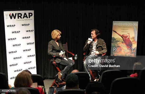 Moderator Sharon Waxman and Director Kim Mordaunt attend the TheWrap's Awards & Foreign Screening Series "The Rocket" at the Landmark Theater on...