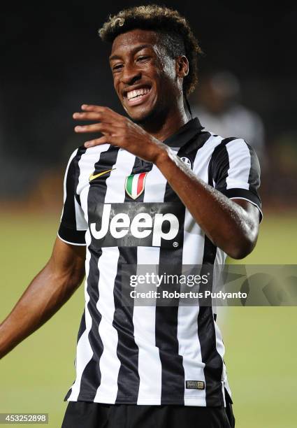 Kingsley Junior Coman of Juventus FC in reacts during the pre-season friendly match between Indonesia Selection All Star Team and Juventus FC at...