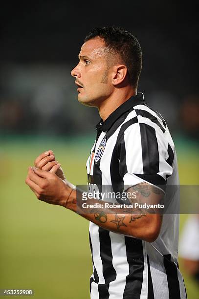 Simone Pepe of Juventus FC in action during the pre-season friendly match between Indonesia Selection All Star Team and Juventus FC at Gelora Bung...