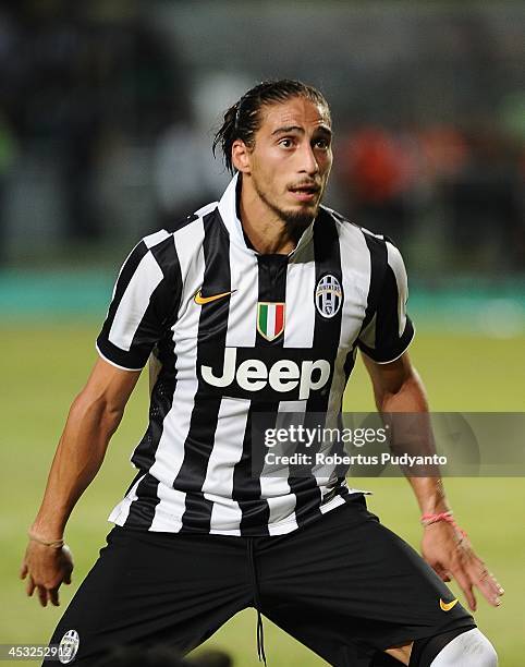 Jose Martin Caceres Silva of Juventus FC in action during the pre-season friendly match between Indonesia Selection All Star Team and Juventus FC at...