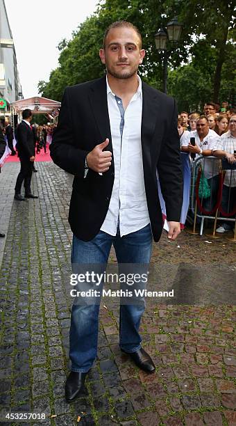 Francesco Pianeta attends the premiere of the film 'The Expendables 3' at Residenz Kino on August 6, 2014 in Cologne, Germany.