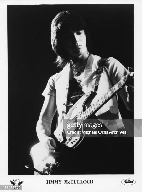Giutarist Jimmy McCulloch of the rock group Wings in a Capitol Records publicity still circa 1976.