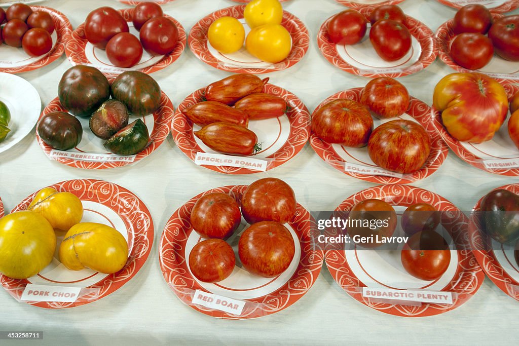 Display of different type of tomato varieties