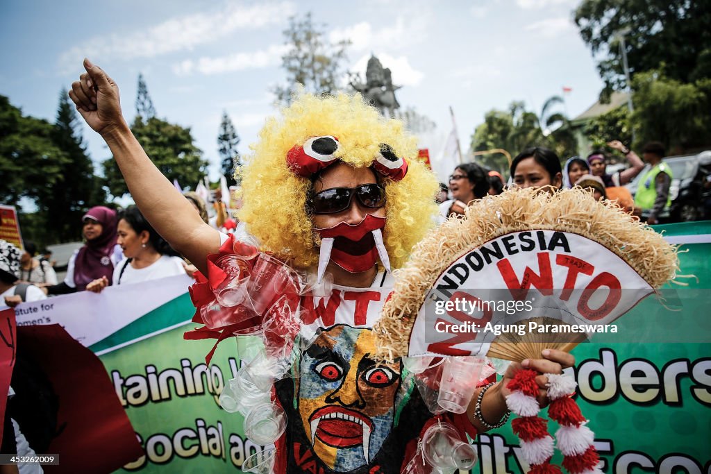 Demonstrators Gather Outside Indonesia's WTO Conference