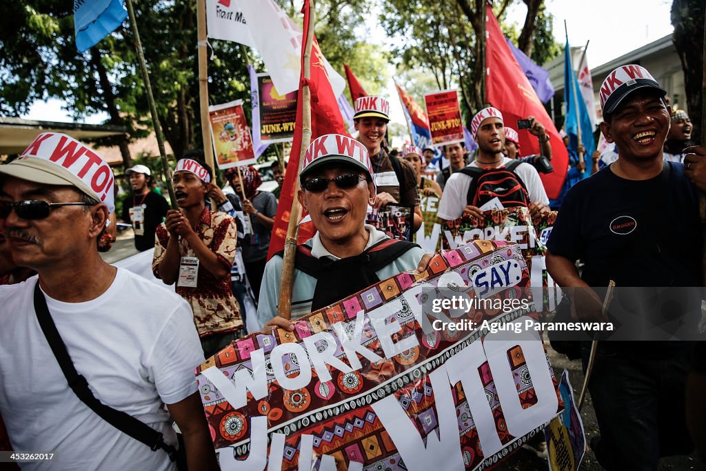 Demonstrators Gather Outside Indonesia's WTO Conference