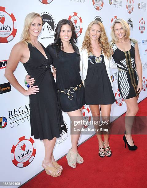 Actresses Vanessa Cater, Katrina Law, Ellen Hoffman and Anna Hutchison attend the 4th annual Variety's Texas Hold 'Em poker tournament to benefit...