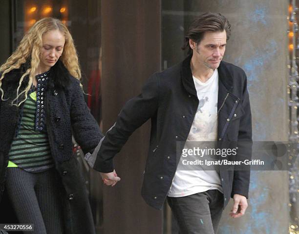 Jim Carrey and Anastasia Vitkina are seen on February 12, 2012 in New York City.