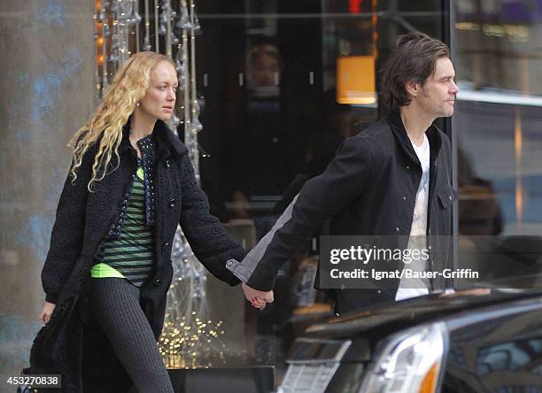 Jim Carrey and Anastasia Vitkina are seen on February 12, 2012 in New York City.