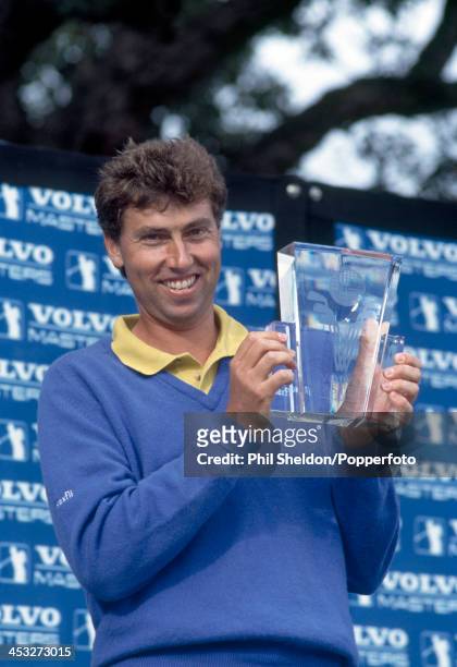 Mike Harwood of Australia with the trophy after winning the Volvo Masters Golf Tournament held at the Valderrama Golf Course, Spain, 28th October...
