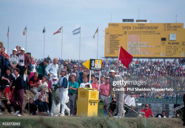 Mike Harwood of Australia teeing off during the British Open Golf Championship held at the Royal Birkdale Golf Club, Merseyside, 21st July 1991....