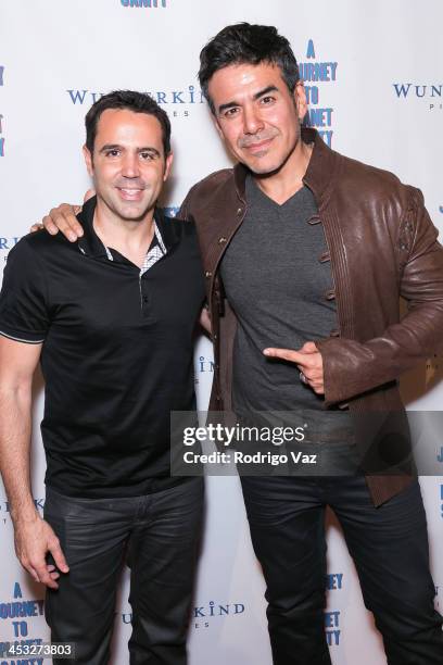 Director Blake Freeman and actor Jose Yenque attend "A Journey To Planet Sanity" Los Angeles Premiere at Laemmle Monica 4-Plex on December 2, 2013 in...