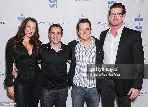 Producer Danielle Crane, director Blake Freeman and producer Michael Fancher attend "A Journey To Planet Sanity" Los Angeles Premiere at Laemmle...
