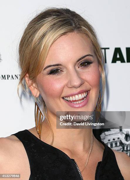 Actress Maggie Grace attends the premiere of "About Alex" at ArcLight Hollywood on August 6, 2014 in Hollywood, California.