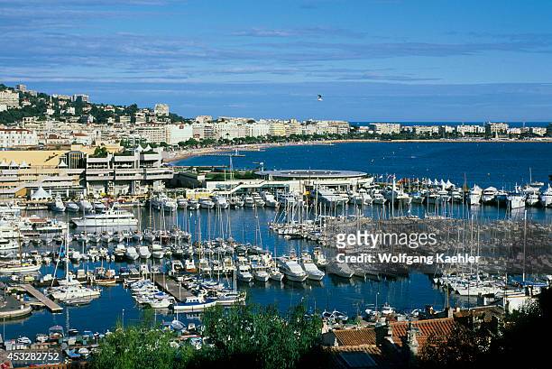 France, French Riviera, Cote D'azur, Cannes, View Of Bay.