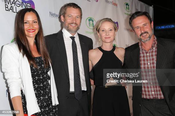 Christina McLarty, actors James Tupper, Anne Heche and David Arquette arrive at THE IMAGINE BALL at House of Blues Sunset Strip on August 6, 2014 in...