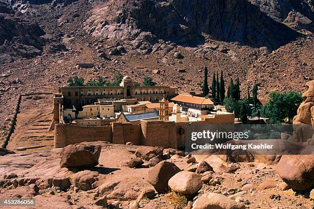 Egypt, Sinai Peninsula, View Of St. Catherine's Monastery, Founded In 342 A.d.