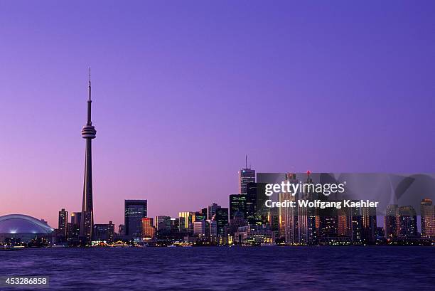 Canada, Ontario, Toronto, Skyline At Dusk.