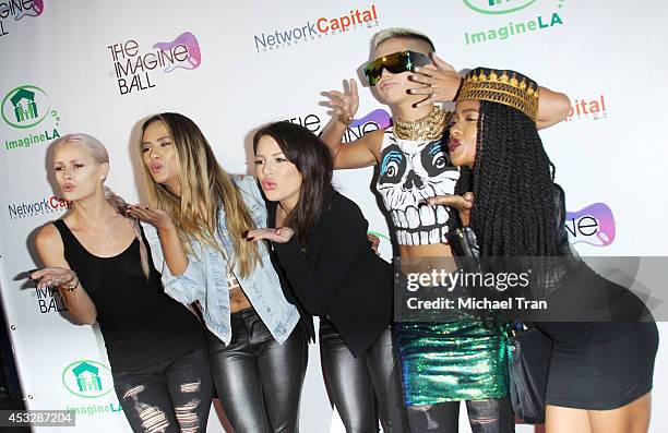 Simone Battle, Lauren Bennett, Emmalyn Estrada, Natasha Slayton and Paula van Oppen of G.R.L. Arrive at The Imagine Ball held at House of Blues...