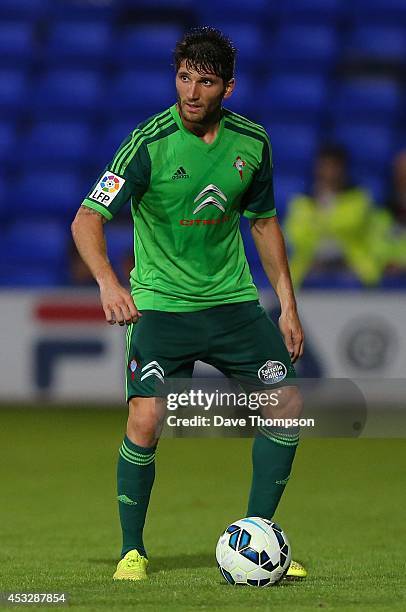 Carles Planas Antolinez of Celta Vigo during the Pre-Season Friendly between Everton and Celta Vigo at Prenton Park on August 6, 2014 in Birkenhead,...