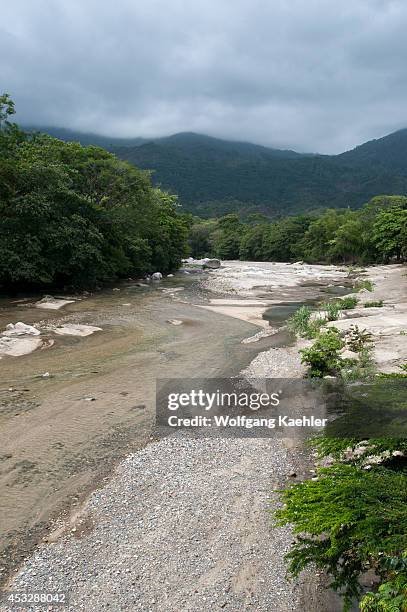 View of Quebrada Concha River near Tayrona National Park, Santa Marta, Colombia.