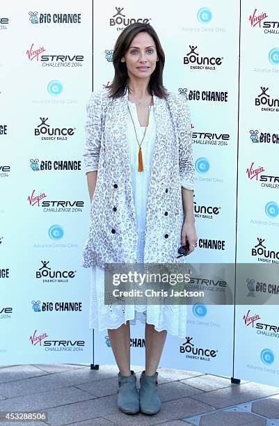 Natalie Imbruglia attends a photocall as the Virgin STRIVE challenge sets off at 02 Arena on August 7, 2014 in London, England.