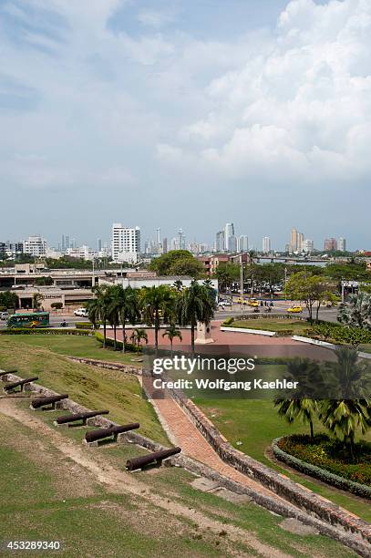 View of city from San Felipe Castle in Cartagena, Colombia.