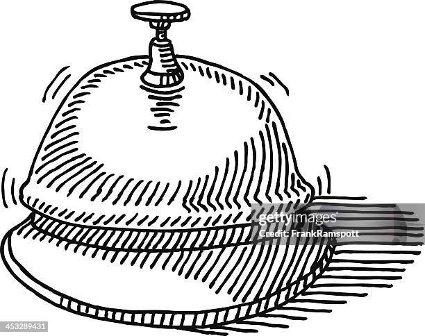 stockillustraties, clipart, cartoons en iconen met service bell drawing - hotel reception