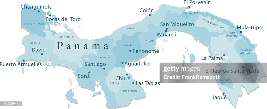 Panama Vector Map Regions Isolated