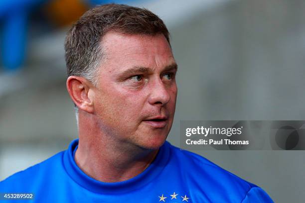 Manager Mark Robins of Huddersfield looks on during the Pre Season Friendly match between Huddersfield Town and Newcastle United at the John Smith's...