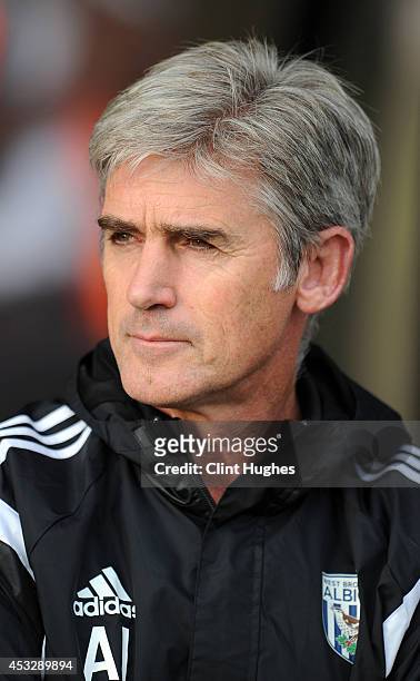 Alan Irvine manager of West Bromwich Albion during the Pre Season Friendly match between Port Vale and West Bromwich Albion at Vale Park on August 5,...