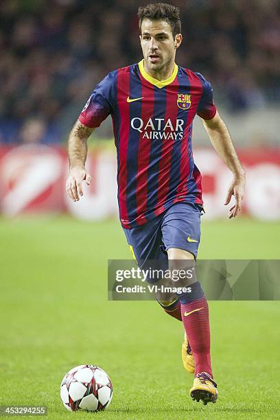 Cesc Fabregas of FC Barcelona during the Champions League match between Ajax Amsterdam and FC Barcelona on November 26, 2013 at the Amsterdam Arena...