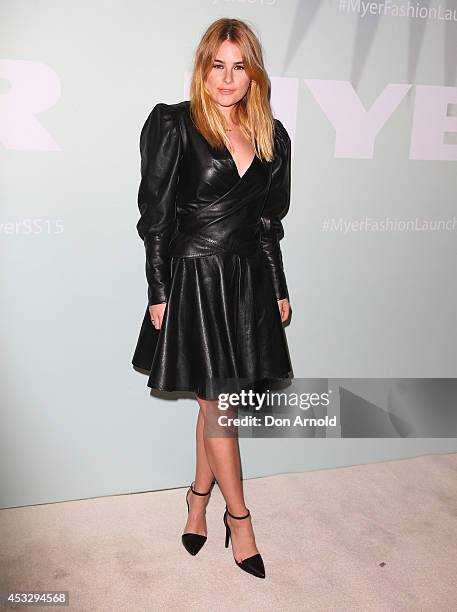 Carissa Wormald arrives at the Myer Spring Summer 2014 Fashion Launch at Carriageworks on August 7, 2014 in Sydney, Australia.