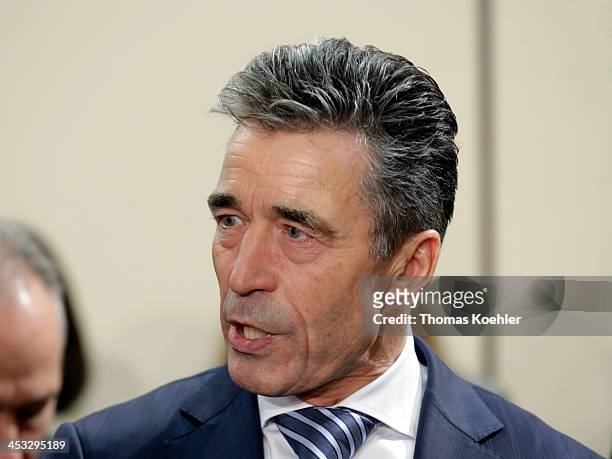 Secretary General Anders Fogh Rasmussen attends the meeting of NATO Ministers of Foreign Affairs on December 03, 2013 in Brussels, Belgium. They will...