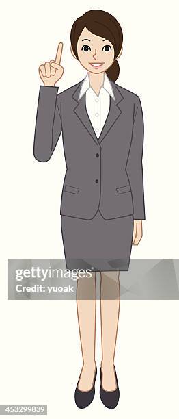 businesswoman pointing - open collar stock illustrations