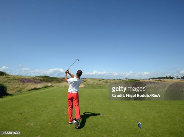 Haydn McCullen of England during the Boys Home International at Western Gailes Golf Club on August 7, 2014 in Irvine, United Kingdom.